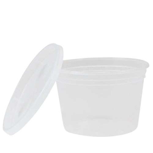 YS 16 oz. Translucent Plastic Deli Container with Lid - 240 Count